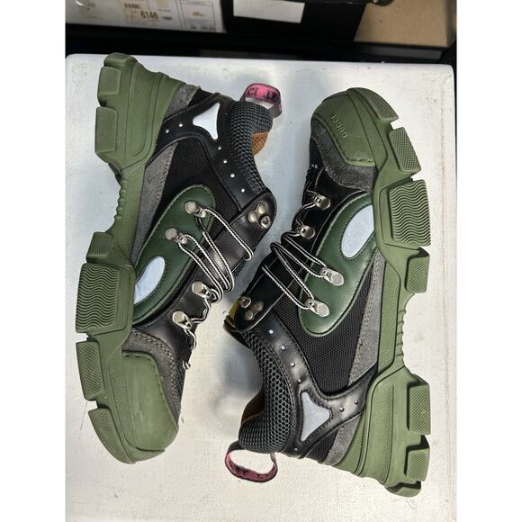 GUCCI SEGA Flsshtrek Green Black Sneaker Size 10.5G / 11 US Mens